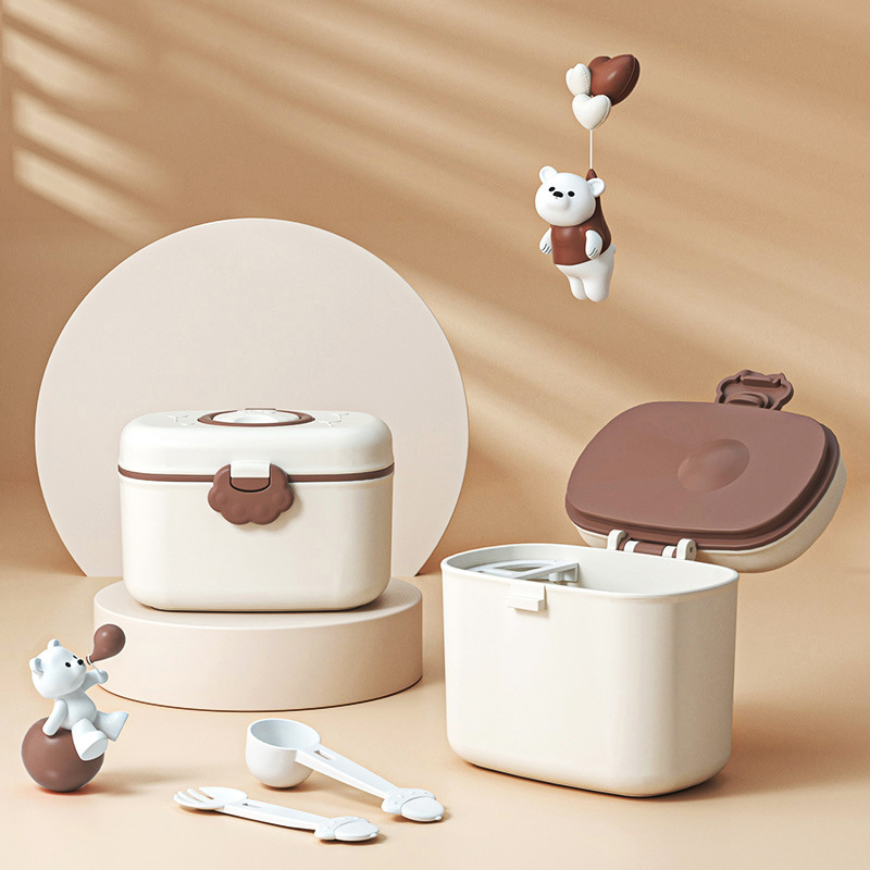 Baby Products Distributor - ภาชนะเก็บอาหารเด็กแบบพกพา BPA ฟรีเครื่องจ่ายนมผงเด็กอัจฉริยะไม่รั่วไหลสําหรับผลไม้ ของว่าง และถั่ว