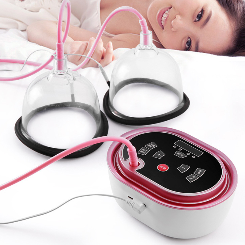Breast Pump - เครื่องปั๊มนมไฟฟ้าสูญญากาศสำหรับนวดหน้าอกและยกกระชับก้น อุปกรณ์เสริมความงามกระชับสัดส่วน พร้อมถ้วยกัวซา