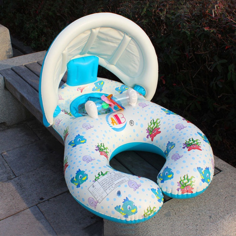 Baby Swimming Floater - ห่วงยางว่ายน้ำสำหรับเด็กทารก ห่วงยางเป่าลมสำหรับเด็กเล็ก อุปกรณ์เสริมสำหรับสระว่ายน้ำเด็ก ห่วงยางคู่สำหรับพ่อแม่ลูก ของเล่นห่วงยางสำหรับอาบน้ำ