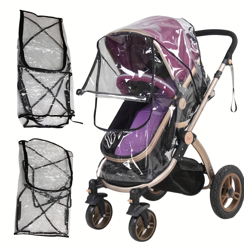 Stroller Rain Cover - ผ้าคลุมรถเข็นเด็กแบบพกพา 1 ชิ้น กันน้ำ กันลม กันฝุ่น