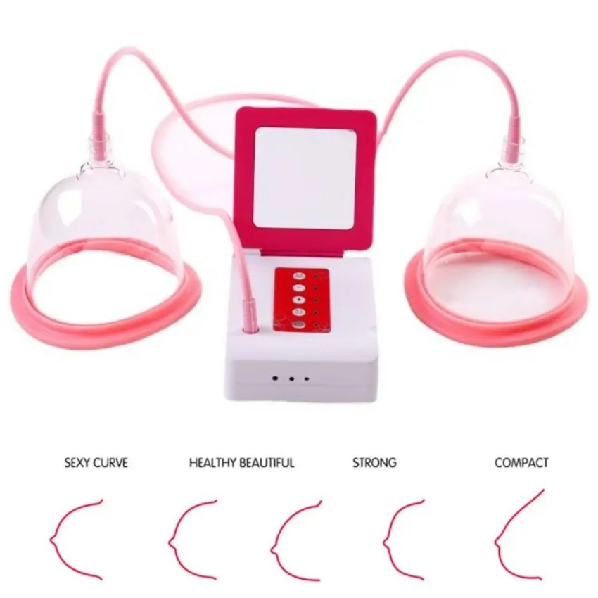 Breast Pump - อุปกรณ์นวดหน้าอกไฟฟ้าขยายปั๊มสูญญากาศถ้วยดูดคู่ Anti-หน้าอกหย่อนคล้อย Breast Growth เครื่องมือนวด