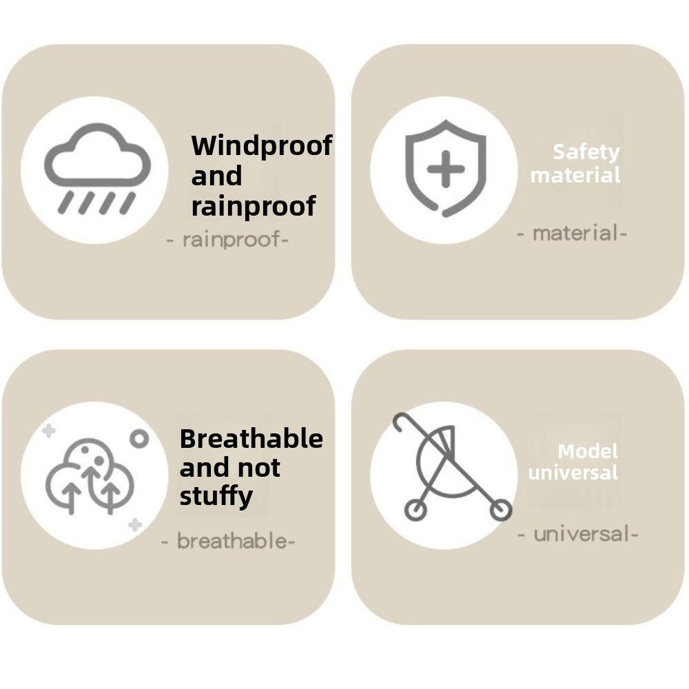 Stroller Rain Cover - ผ้าคลุมรถเข็นเด็กแบบใส กันฝน กันลม สำหรับเดินทาง มองเห็นได้ชัดเจน ป้องกันน้ำเข้า