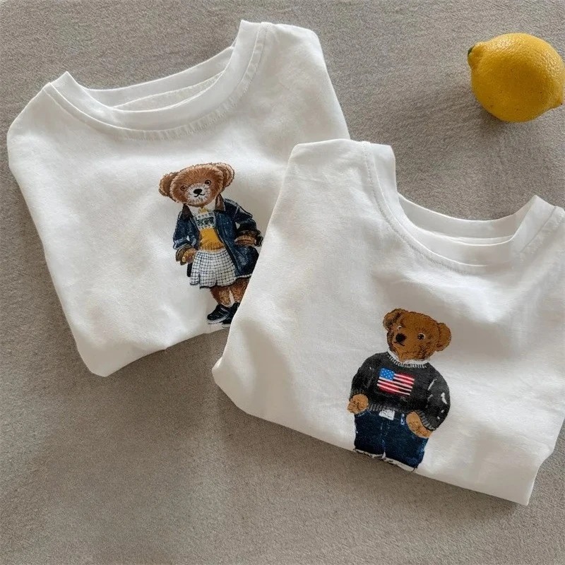 Baby Products Teddy Bear - เสื้อยืดเด็กปี 2026 ลายการ์ตูนหมีเท็ดดี้ แขนสั้น น่ารัก สำหรับเด็กชายและเด็กหญิง