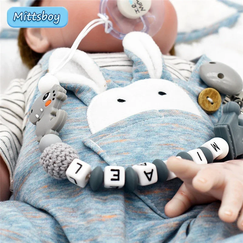 Baby Products Discount - ขายร้อนที่กําหนดเองส่วนบุคคลชื่อ Handmade Pacifier ผู้ถือคลิปซิลิโคนไดโนเสาร์ Pacifier CHAIN