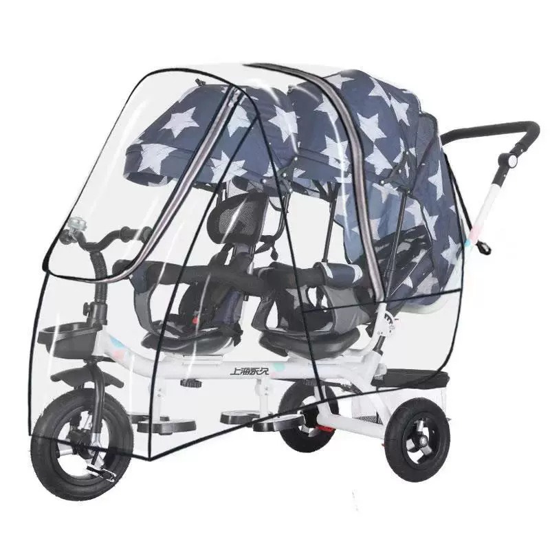 ผ้าคลุมรถเข็นเด็กแบบสองที่นั่ง - Stroller Rain Cover บทวิจารณ์และราคา