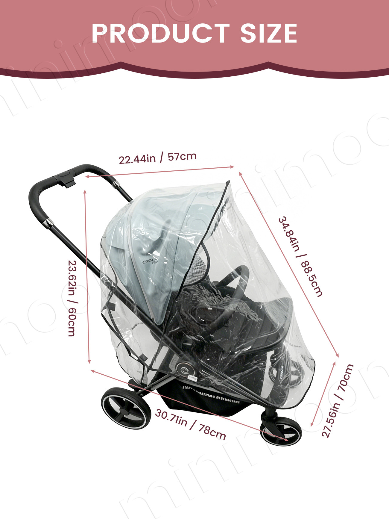 ผ้าคลุมรถเข็นเด็กกันน้ำแบบใส ป - Stroller Rain Cover บทวิจารณ์และราคา