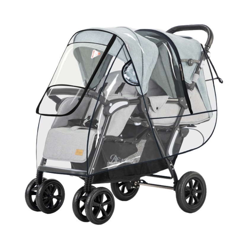 ผ้าคลุมรถเข็นเด็กแฝด ป้องกันลม - Stroller Rain Cover บทวิจารณ์และราคา