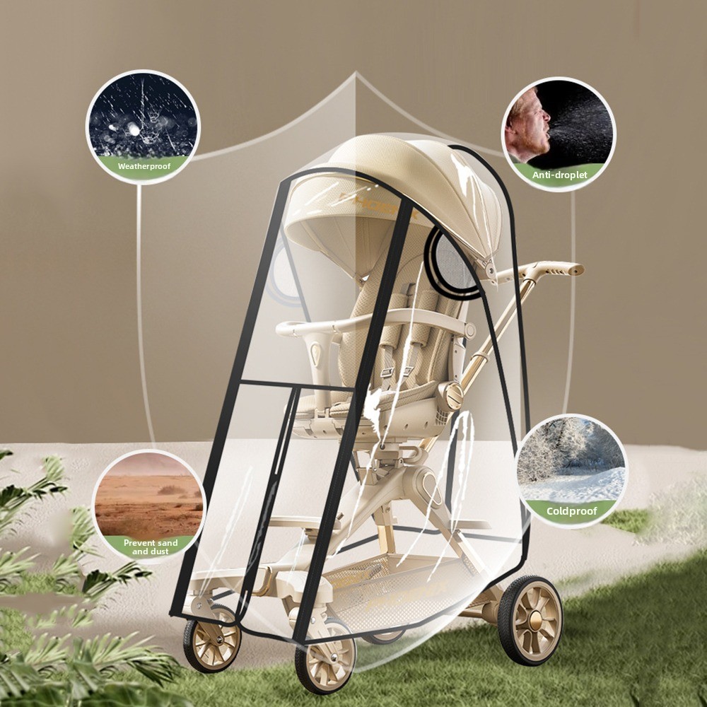ผ้าคลุมรถเข็นเด็กแบบใส กันฝน ก - Stroller Rain Cover บทวิจารณ์และราคา