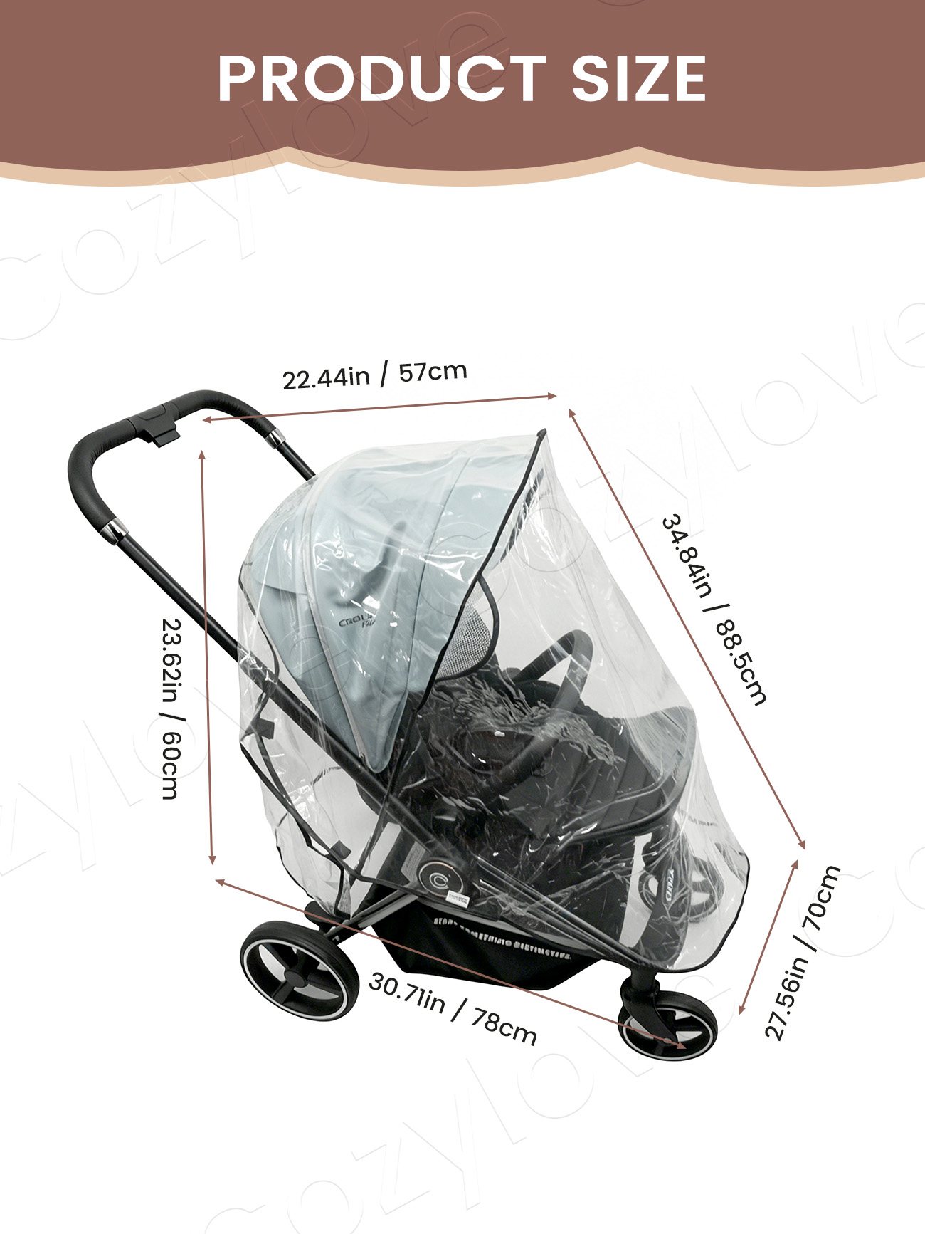 ผ้าคลุมรถเข็นเด็กแบบกันฝน |    - Stroller Rain Cover บทวิจารณ์และราคา