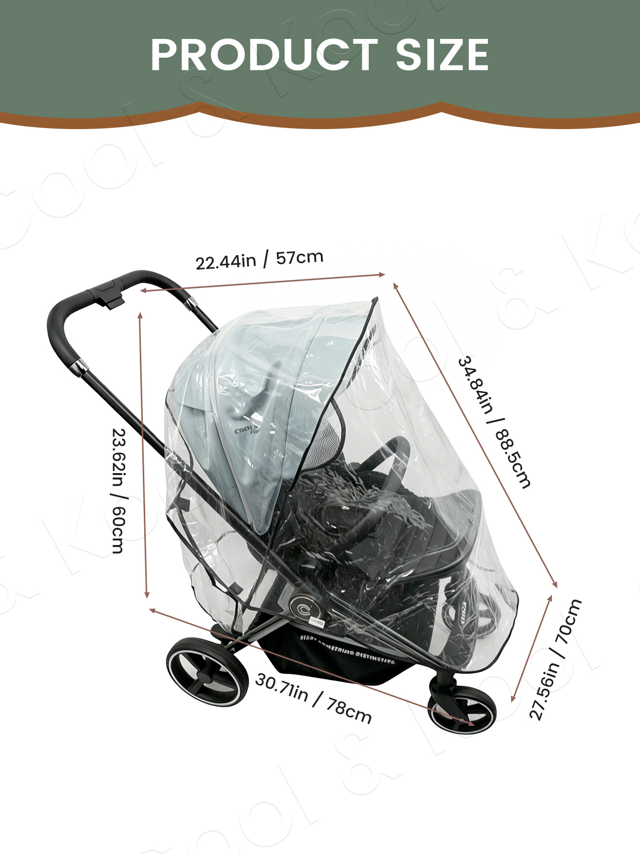 ผ้าคลุมกันฝนแบบกันน้ำและกันลมพ - Stroller Rain Cover บทวิจารณ์และราคา