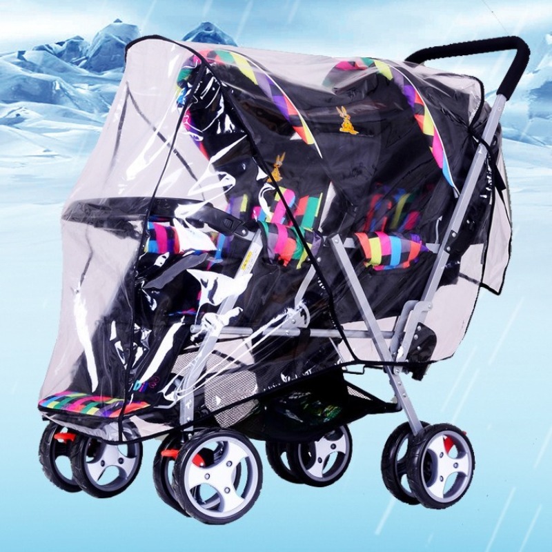 ผ้าคลุมรถเข็นเด็กแบบสองที่นั่ง - Stroller Rain Cover บทวิจารณ์และราคา